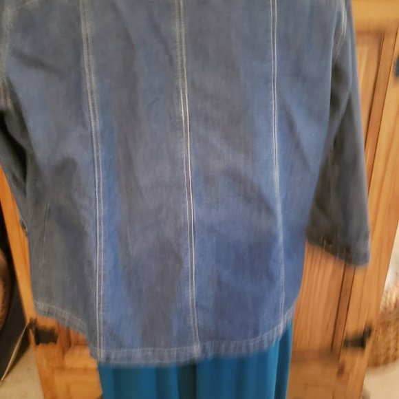 Jean Jacket grommets Womens New Direction 2X Nice - Picture 4 of 6